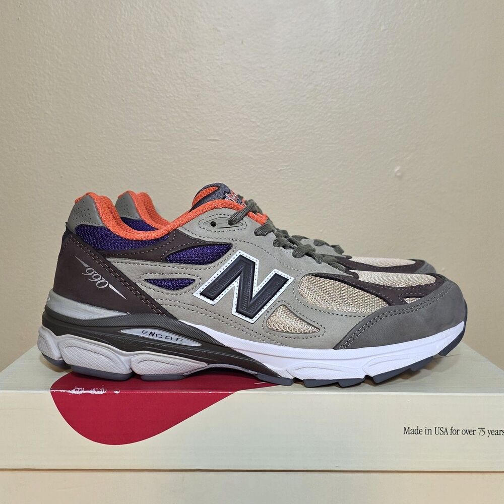 New Balance x Teddy Santis 990v3 Made in USA Khaki Orange M990BT3 Men's Size 9.5